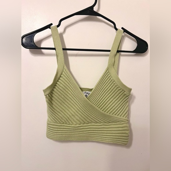 Princess Polly Light Green Knit Crop Tank Top XS/S - Picture 2 of 4
